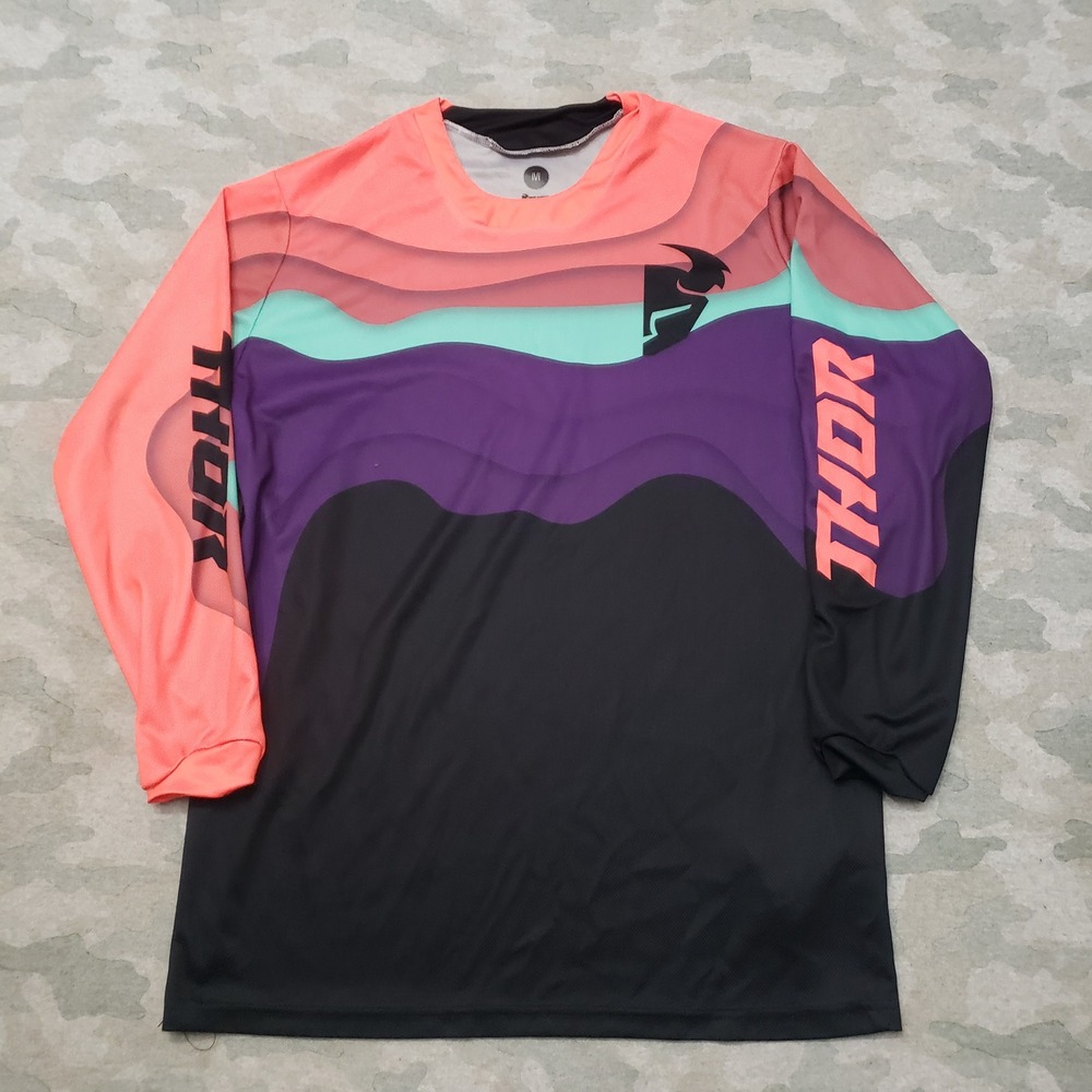 Thor Motocross Jersey Shirt Mens Medium Multicolor Long Sleeve Motorcycle Bike